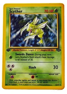 Scyther 26/64 Jungle 1st Edition Rare WOTC Non Holo NM With eBay Tracking - Bild 1 von 3