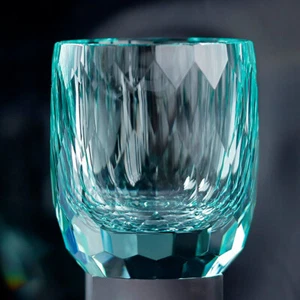 Hand Engrave To Green 7.5oz Edo Kiriko Crystal Whiskey Glasses Gift Packing 1pc - Picture 1 of 6