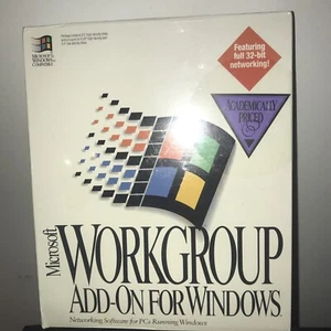 Boxed Vintage Software Microsoft Workgroup Add On For Windows Floppy Disk Manual - Picture 1 of 6