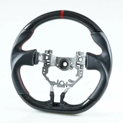 Flat Bottom Carbon Leather Steering Wheel For Toyota 86 Subaru BRZ Scion FR-S - image 1 of 4