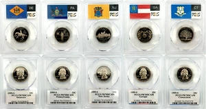 1999 S State Proof CLAD PCGS 70 5 Coin Quarter Set - Picture 1 of 1