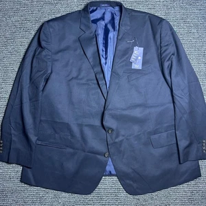Stafford Tailored Culture 54R Portly Fit Navy Wool Blend Blazer Jacket NEW - Picture 1 of 10