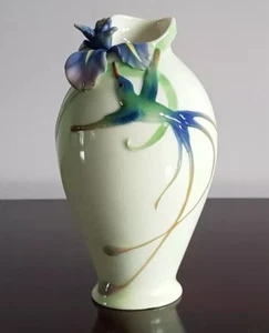 Franz Porcelain - Hummingbird & Iris - Vase - FZ00246 - Boxed (M) - Picture 1 of 3