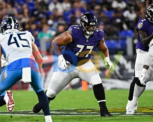 Daniel Faalele Action Baltimore Ravens 8x10 NFL Football Photo - Picture 1 of 1