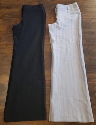 Express Design Studio Correspondent Pants Womens 10 Black & Gray Pinstripe Lot - Image 1 of 4