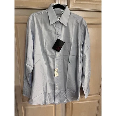NWT Saks Fifth Avenue Shirt Mens Sea Island Cotton Light Blue 15.5 x 34 - Image 1 of 4