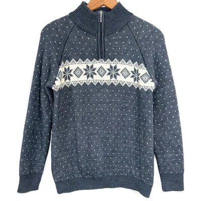 Jotunheim of Norway Kids Grey Fisherman Fair Isle Chunky Wool Sweater Size 14 - Image 1 of 4