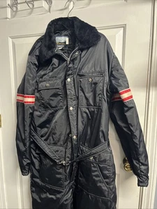 Fieldmaster Insulated Snowsuit Mens XL Coveralls Snowmobile Suit Full Zip Black - Picture 1 of 8