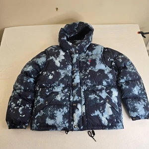 Polo Ralph Lauren Jacket Mens 2XL Blue Tie Dye Puffer Hooded 710883851001 - Picture 1 of 22