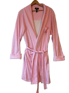 Lauren Ralph Lauren Essentials Monogram Pink Stripe Bademantel XL Morgenmantel 100% Baumwolle - Bild 1 von 11