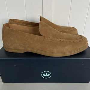 Peter Millar Excursionist Nubuck Venetian Loafer British Tan Size 10.5 $250 - Picture 1 of 11