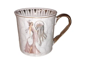 Ruggente Tazza Latte di Lusso Anni 20, Flapper Ragazze, Caffè, Lavoro, Casa 64133 - Foto 1 di 3