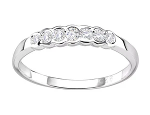 1 Ct Round Simulated Diamond Women's Wedding Eternity Ring 14k White Gold Plated - Picture 1 of 4