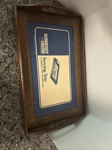 Vintage Sudberry House needle point Display Finished Wood serving tray Coffee - Picture 1 of 10