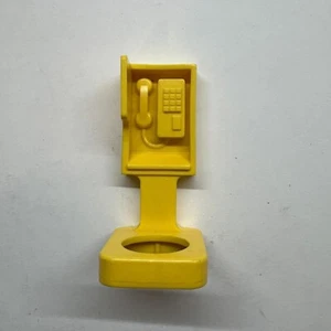 Vintage Fisher Price Little People Telephone Booth Payphone Yellow 1986 Parts - Picture 1 of 6