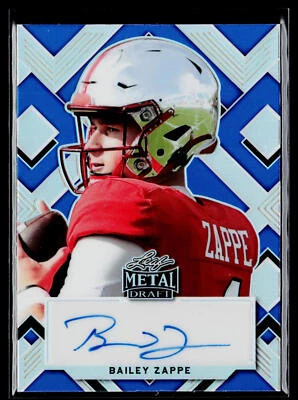 Bailey Zappe 2022 Leaf Metal Draft Prismatic Blue #/30 # SN,AU Western Kentucky - Image 1 of 2