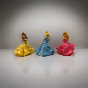 Deco Pac Cake Toppers Disney Princess Aurora, Cinderella, Belle 3" Figurine lot - Picture 1 of 13