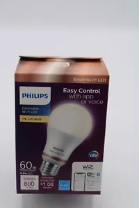 Philips 60-Watt Equivalent A19 LED Soft White (2700K) Smart Wi-Fi Light Bulb Pow - Picture 1 of 5
