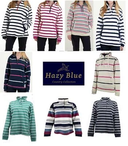 Hazy Blue Ladies Top Judy Amber Evie Jess Sweatshirt Top Striped Zip