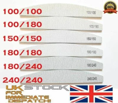 LITTLE PURPLE TREE 100/180/240 KÖRNUNG NAGELFEILEN PROFESSIONELLE QUALITÄT HALBMOND/GEKRÜMMTER/DIAMANTPUFFER