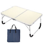Foldable Laptop Table, Picnic Bed Tray Table with Tote Bag, White