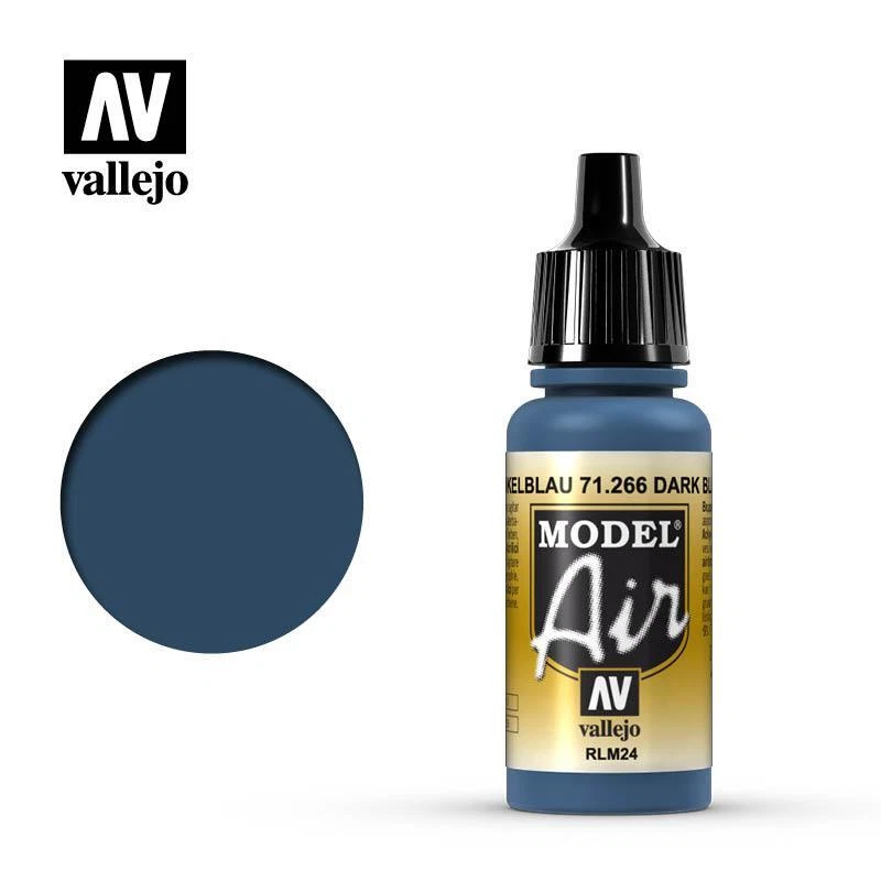 Vallejo 71266 Model Air Dark Blue RLM24 Acrylic Paint 17ml - US