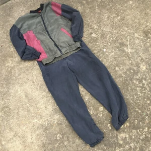 Vintage 80s 100 Silk B-Boy Break Dance Jumpsuit Color Block Hip Hop Pants Jacket - Picture 1 of 11