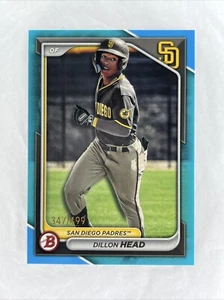2024 Bowman Prospects Dillon Head Sky Blue Border /499 Padres - Picture 1 of 2