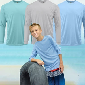 Kids Youth Long Sleeve Microfiber Sun Protection Shirt UV SPF 50+ - Picture 1 of 6