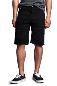 Men's Distressed Rip Colored Jean Pant Denim Shorts (441-V1G ,431-T21D ,751-V) - Picture 1 of 30