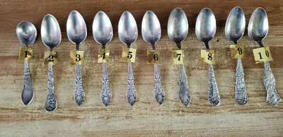 Lote mixto de cucharas vintage (10) plateadas. Rogers Ham, Rockford Foto 1 de 4