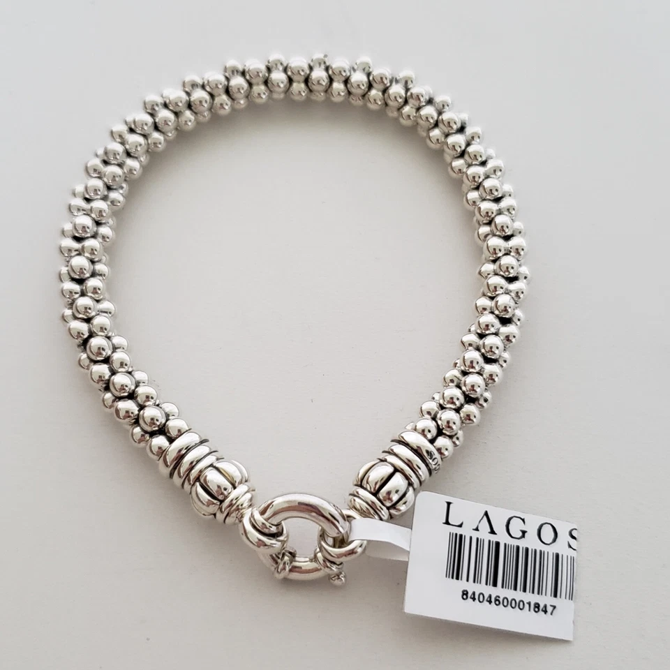 LAGOS Caviar Sterling Silver Signature Rope Bracelet 7mm Foto 1 de 4