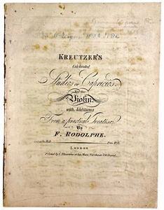 Kreutzer's Celebrated Capricios, For the Violin WITH INTRIGUING PROVENANCE - Picture 1 of 2
