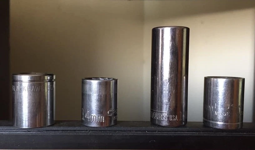  Enchufes de 14 mm vintage hechos en EE. UU. 1/4 3/8 1/2 precio de unidad cada 6pt 12pt  Foto 1 de 1