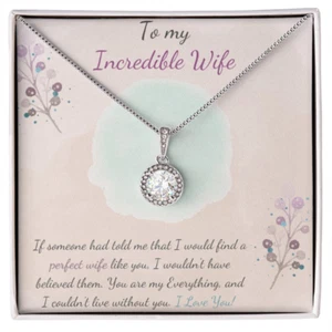 To my Wife Necklace Gift with Message Card / Wedding Anniversary Gift - Picture 1 of 5