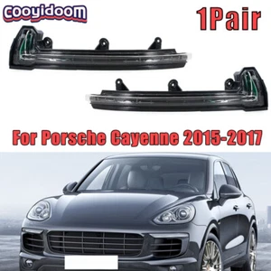 Pair For Porsche Cayenne 2015-17 Car Rearview Side Mirror LED Turn Signal Light - Picture 1 of 7