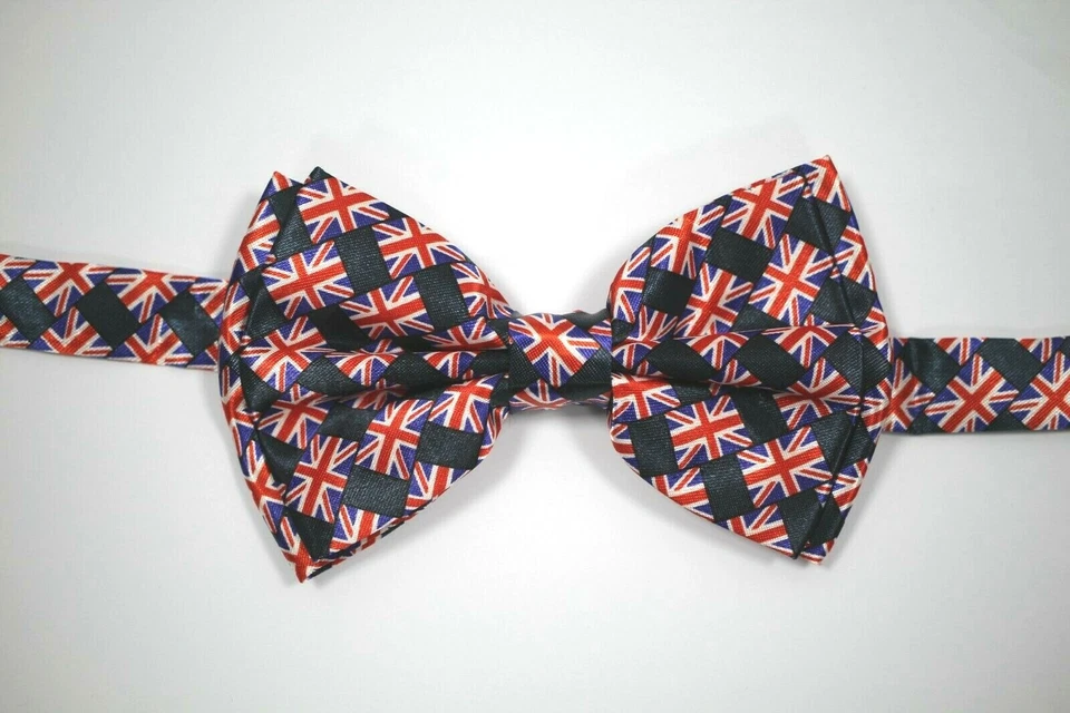 United Kingdom Bow Tie Fancy Dress Costume Prom Dickie Pre Tied Clip On  - Image 1 of 1