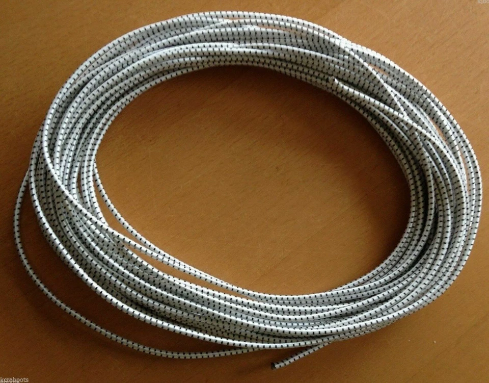 APCC USA 1/8" x 10' Bungee Cord Shock Cord Bungie Cord Marine Grade Stretch Cord WHT