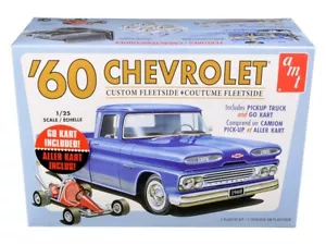 AMT 1960 Chevrolet Custom Fleetside Pickup Truck Model Kit with Go Kart 1/25 - Picture 1 of 1