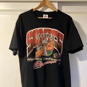 Vtg Seattle Supersonics 90s Logo Champs T shirt black tee Basketball Team HN1840 - Picture 1 of 2