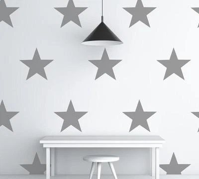 KAPOW BOOM GRAPHICS Kit de calcomanías de pared GRIS STARS Calcomanías gráficas guardería lindas dos tamaños opciones