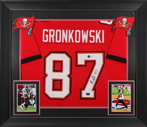 Rob Gronkowski Authentic Signed Red Pro Style Framed Jersey BAS Witnessed - Picture 1 of 2