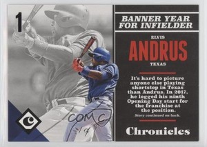 2017 Panini Chronicles Black 1/1 Elvis Andrus #31 u0u