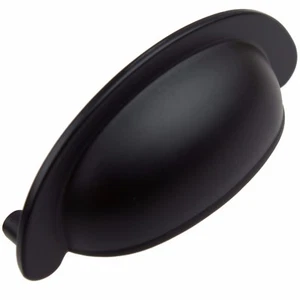 GlideRite 2-1/2" CC Small Cabinet Drawer Cup Bin Pull Matte Black - 87600-MB-1 - Picture 1 of 5