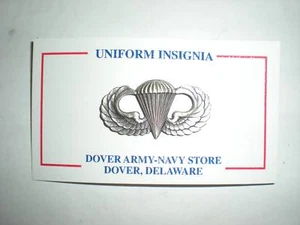 US MILITARY PARACHUTIST PARATROOPER JUMP WINGS BADGE -SILVER OXIDIZED - Picture 1 of 1