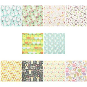 10pcs Baumwollgewebe Eier Kaninchen gedruckter Stoff Ostern Quilt Patchwork - Bild 1 von 12