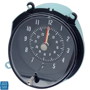 1969-72 GTO / LeMans / Grand Prix Dash Clock - Black Face - New - Picture 1 of 2