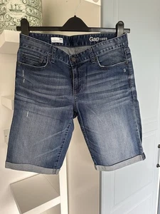 Women’s tall dark blue Gap denim skinny Bermuda shorts Size 28T - Picture 1 of 3