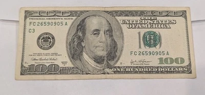 2003A Series $100 Dollar Federal Note Philadelphia *Actual Item* - Image 1 of 2