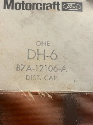 Motorcraft DH-6 B7A-12106-A Distributor Cap Nos - Image 1 of 3